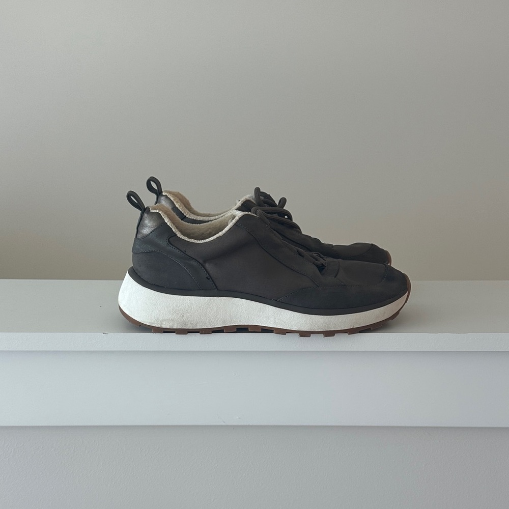 Sleek Tan and White Women's Sneakers